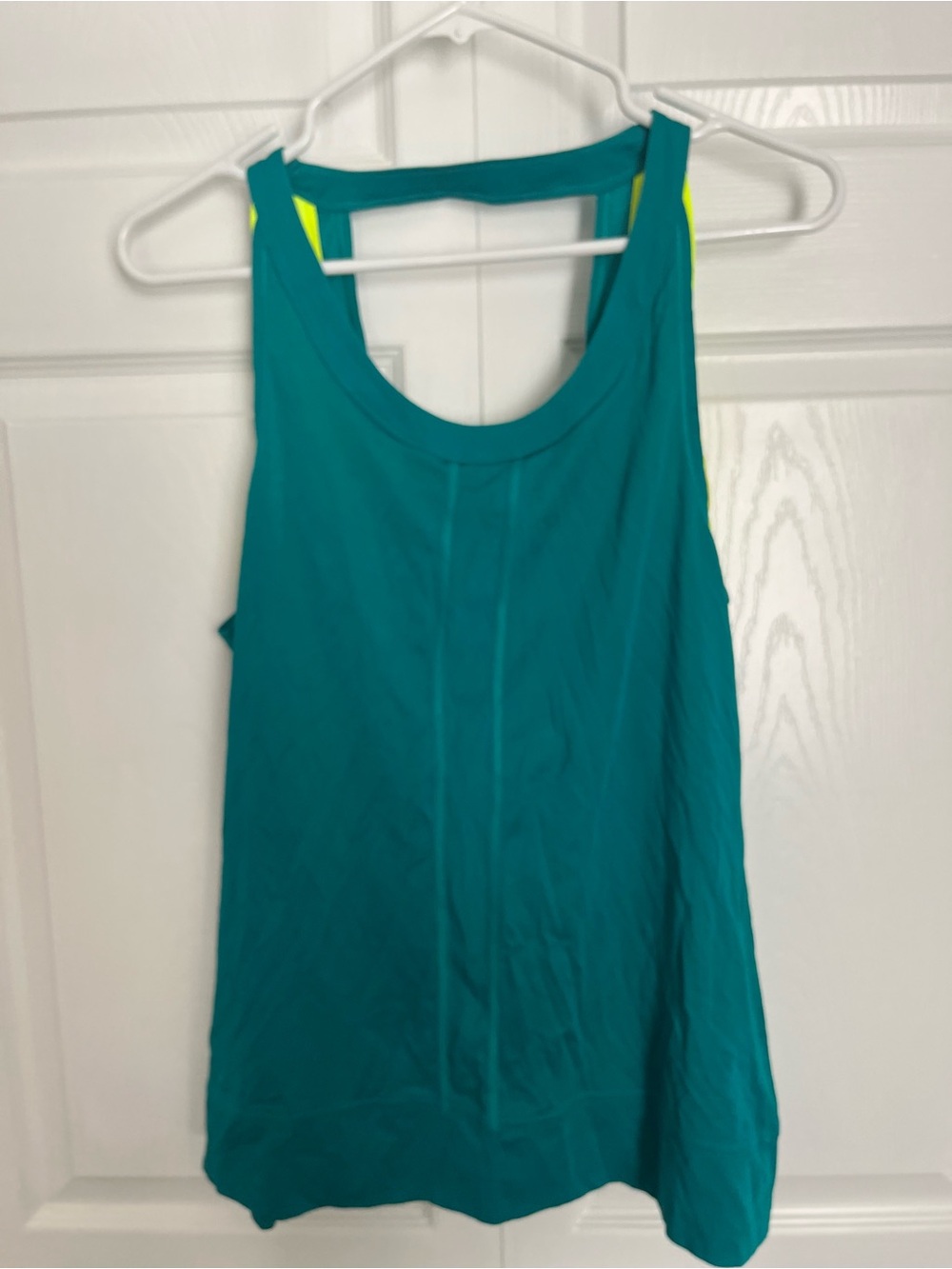 Lucy Teal Tank Top with Neon Yellow Accents